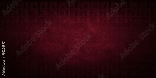 Dark red grunge background with a vintage textured paper pattern featuring aged purple and violet design elements on a dirty canvas material backdrop