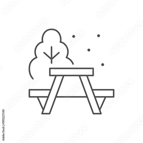 Park table line outline icon