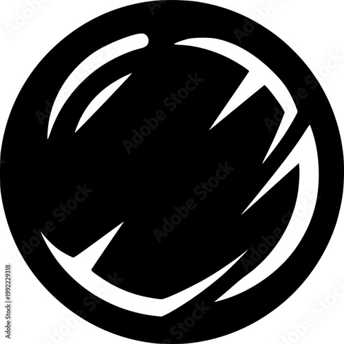 Abstract Symbolic Design: A minimalist emblem with sharp, dynamic elements converges to form a bold graphic, hinting at innovation and modernity.