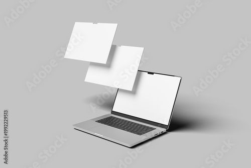 Laptop website presentation blank mockup