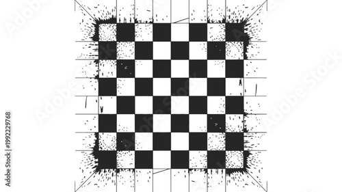 A complete checkered flag design with distressed edges and subtle vertical line textures, representing the essence of racing.