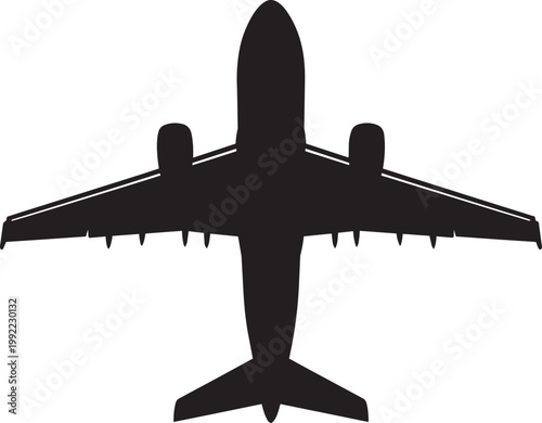 Airplane icon Silhouette Black Vector