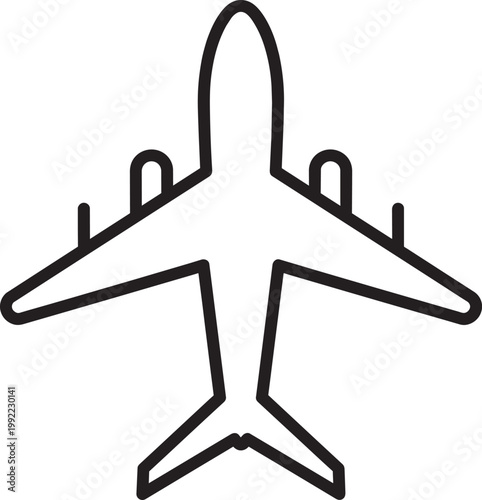 Airplane icon Silhouette Black Vector