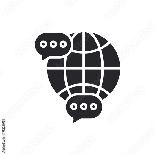 Принти на полотні language icons outline and Flat Style,transparent background