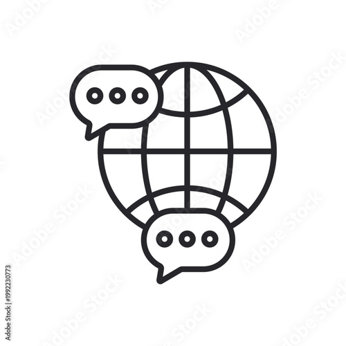 language icons outline and Flat Style,transparent background