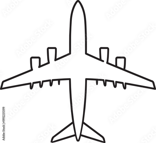 Airplane icon Silhouette Black Vector
