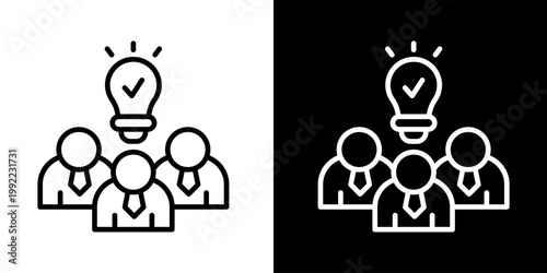 Best Team Icon Of Line Black And White Style Vector Illustrationn