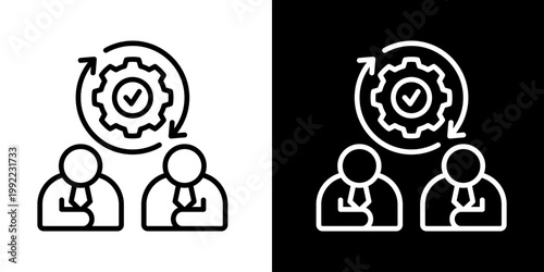 Onboarding Assistance Icon Of Line Black And White Style Vector Illustrationn