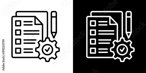 Project Management Icon Of Line Black And White Style Vector Illustrationn