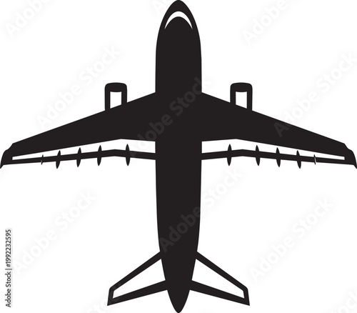 Airplane icon Silhouette Black Vector