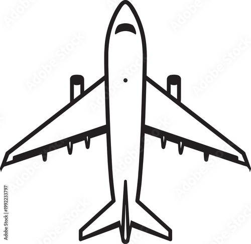 Airplane icon Silhouette Black Vector