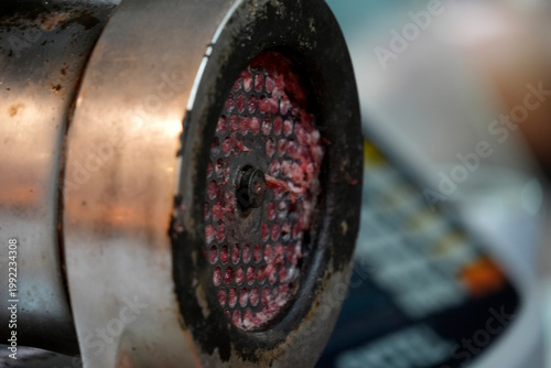 Obraz na płótnie meat grinder detail close up
