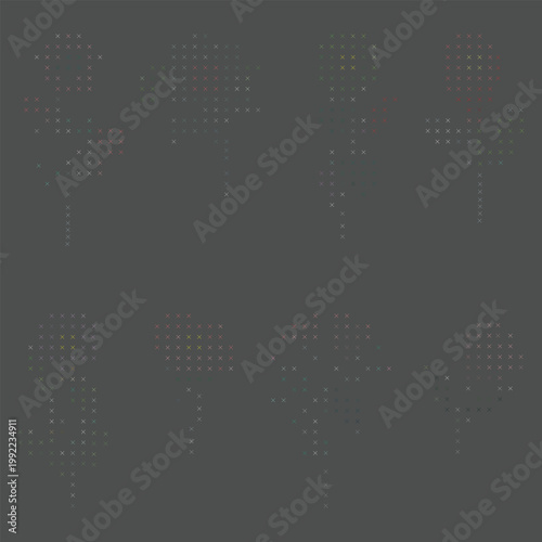 hand stitch flower set vector