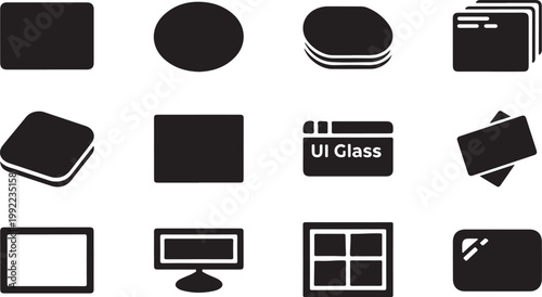 Transparent glass panel with glossy finish and light reflection effect. Realistic clear surface for UI and mockup design..eps
