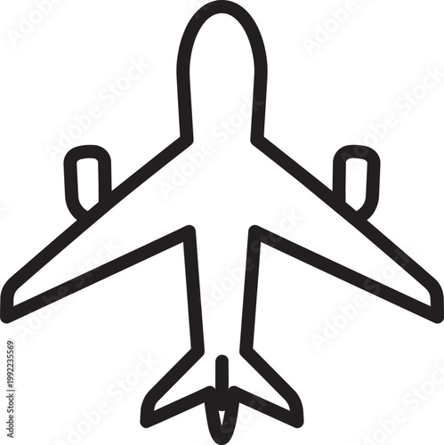 Airplane icon Silhouette Black Vector