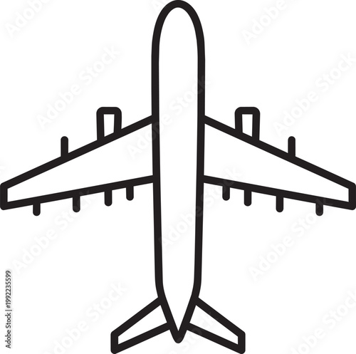 Airplane icon Silhouette Black Vector