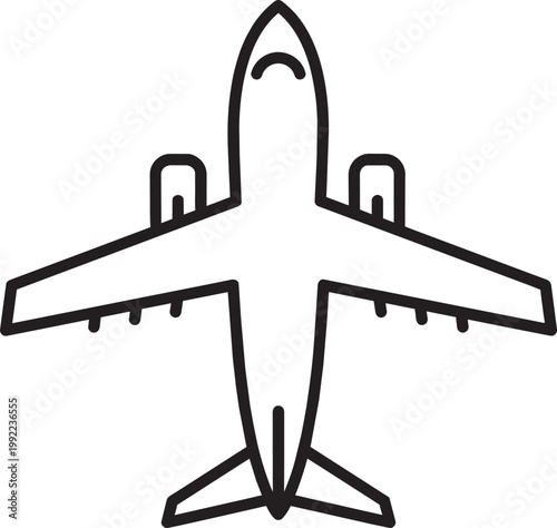 Airplane icon Silhouette Black Vector