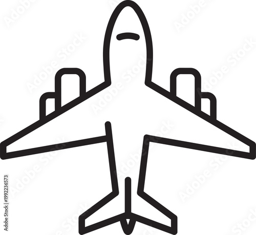 Airplane icon Silhouette Black Vector