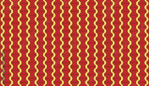 Seamless Red and Gold Wavy Vertical Stripe Pattern