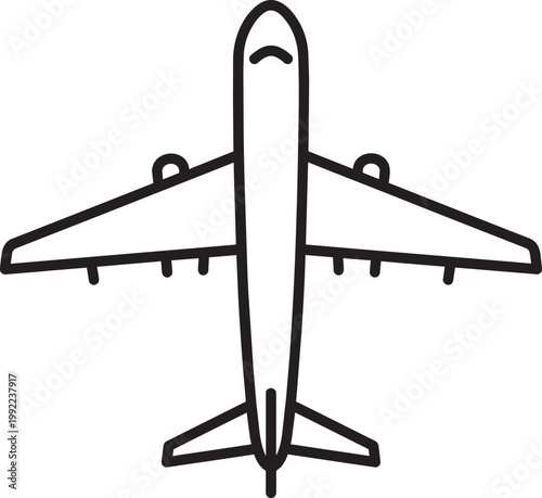 Airplane icon Silhouette Black Vector