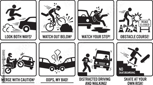 A diverse set of business cards and cartoon characters featuring vector business icons, people silhouettes, and sports illustrations of a woman dancing and a family with a bike design