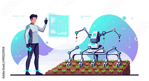 Futuristic agriculture: automated farming with advanced technology and human monitoring