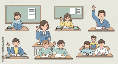 Diverse group of students actively participating in a classroom setting.