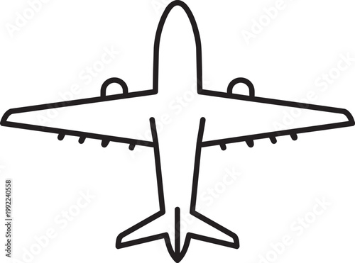 Airplane icon Silhouette Black Vector