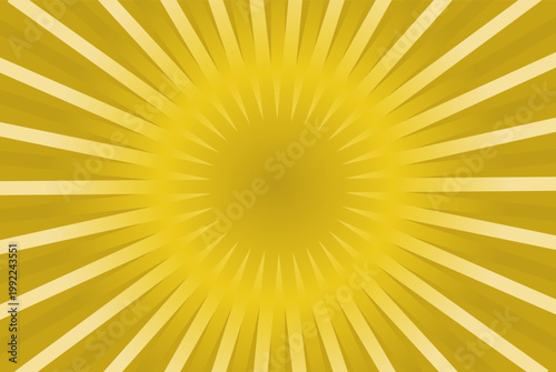 Abstract yellow sunburst background with bright radial rays and glowing center, vibrant energetic burst effect for summer design, promotion banner, marketing visuals, and creative backdrop