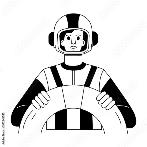 A hand drawn illustration showing a rescuer 