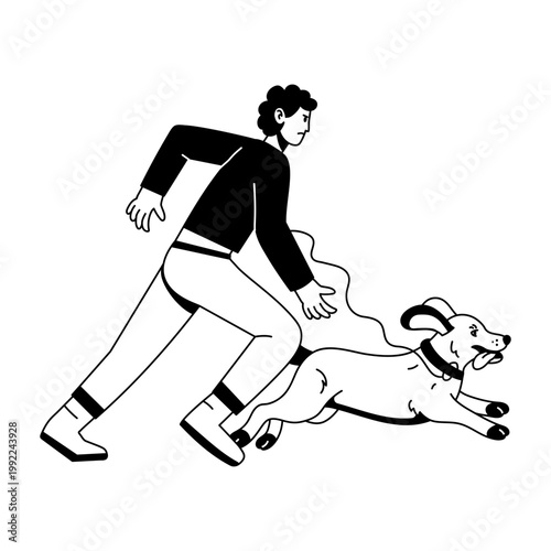 A hand drawn illustration showing a dog threat 

