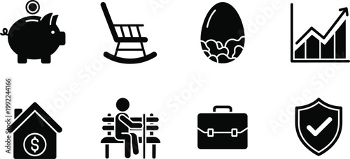 Comprehensive vector icon set finance security business lifestyle glyphs for modern design projects
