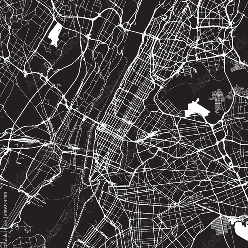 Manhattan New York City Vector Map