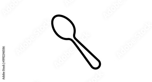spoon, utensil, cutlery, kitchen, food, eat, dining, tool, metal, simple, minimal, handle, cooking, tableware, icon, design, vector