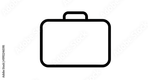 briefcase, suitcase, bag, business, office, travel, luggage, case, work, professional, handle, icon, minimalist, vector, design, object, simple