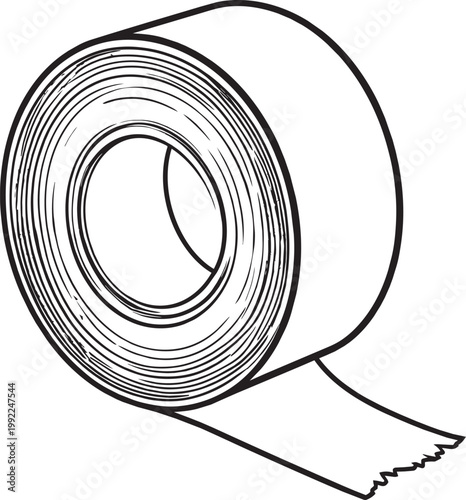 Electrical tape Silhouette Black Vector the white background