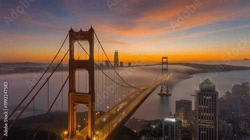 Golden hues illuminate urban expanse