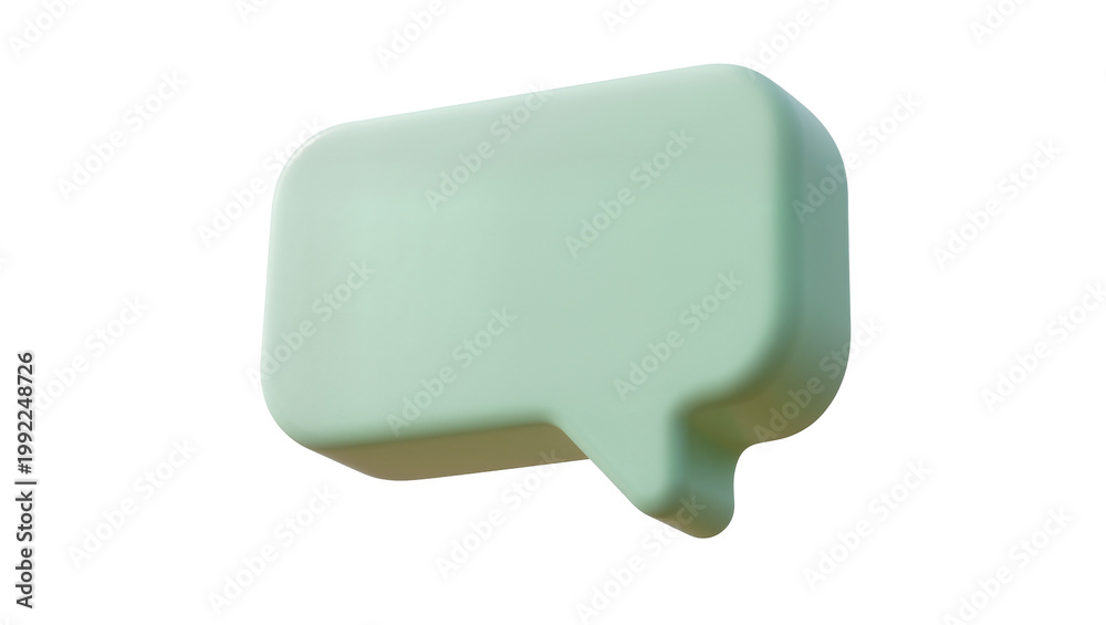 Obraz premium Soft pastel green speech bubble, isolated on transparent background