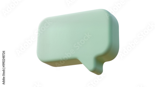 Soft pastel green speech bubble, isolated on transparent background