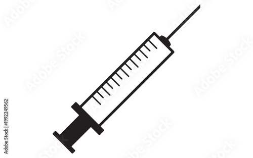 Medical Syringe Icon Set – Vaccination and Healthcare Injection Symbols in Line and Solid Vector Style on Transparent BackgroundWeb