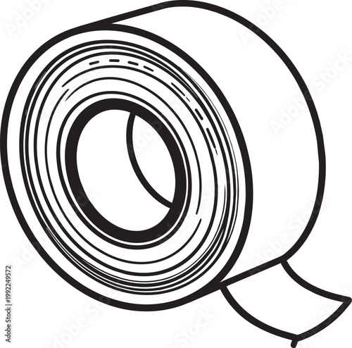 Electrical tape Silhouette Black Vector the white background