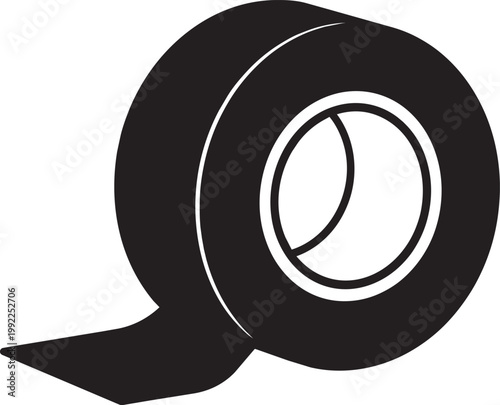 Electrical tape Silhouette Black Vector the white background
