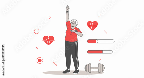 Empowering seniors: Illustrating active aging through fitness and wearable health technology