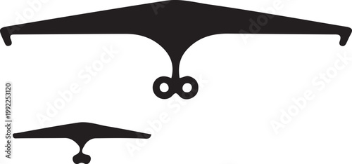 Pictogram paragliding parachute black icon, flat vector illustration