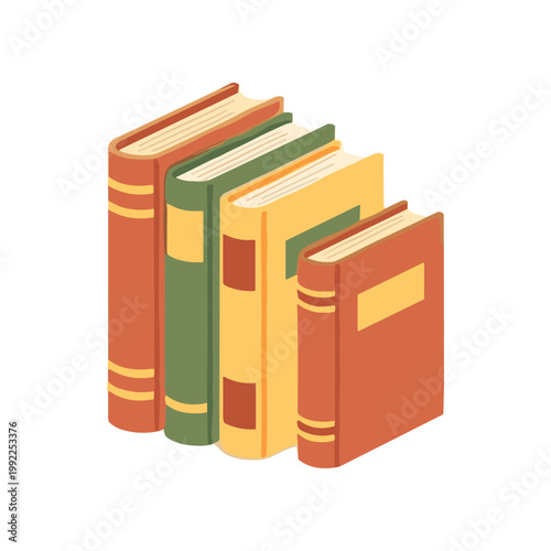 Stack of Colorful Hardcover Books Together.