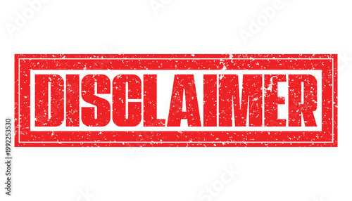 Disclaimer grunge rubber stamp badge