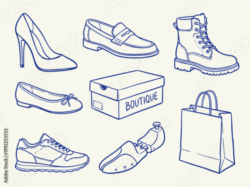 Collection of Shoe Styles and Accessories.