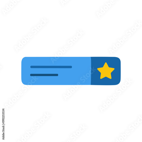 Blue star rating icon symbol.