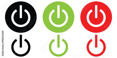 Power icon set vector. Power Switch sign and symbol. Electric power ion set . power symbol set icon . with white background EPS10