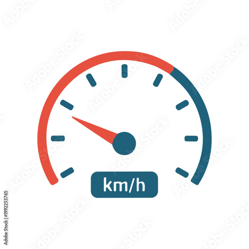 Speedometer gauge with km-h label.